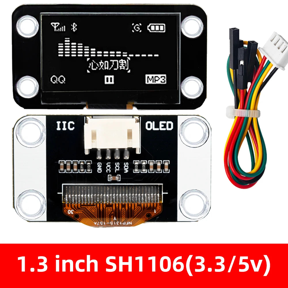 0 96-inch 1 3-inch White 12864 OLED Display Module IIC LCD Screen Zpaxo 1.3 inch