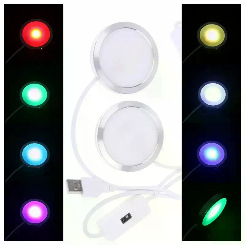 Bamboo Led Light Parts DIY Model Warm White Multicoour USB Round Zpaxo