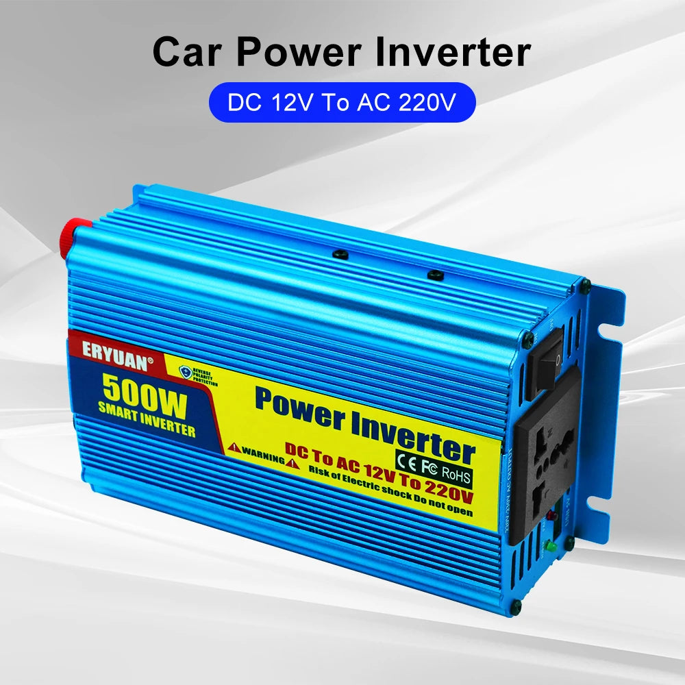 DC 12V AC 220V 500W Car Power Inverter Auto Supply Battery Converter