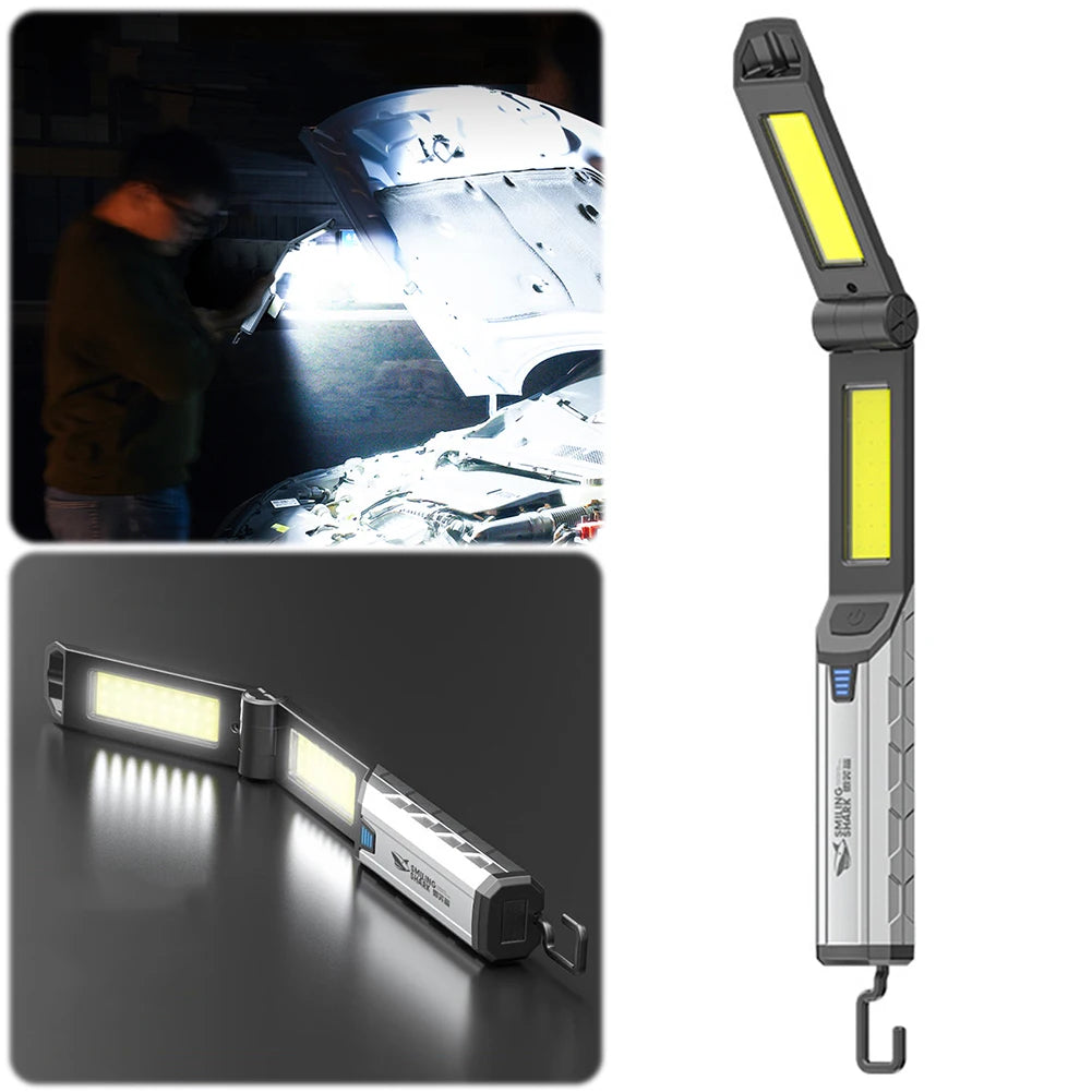 XPE COB LED Work Light Magnetic Handheld Flashlight Hook Inspection