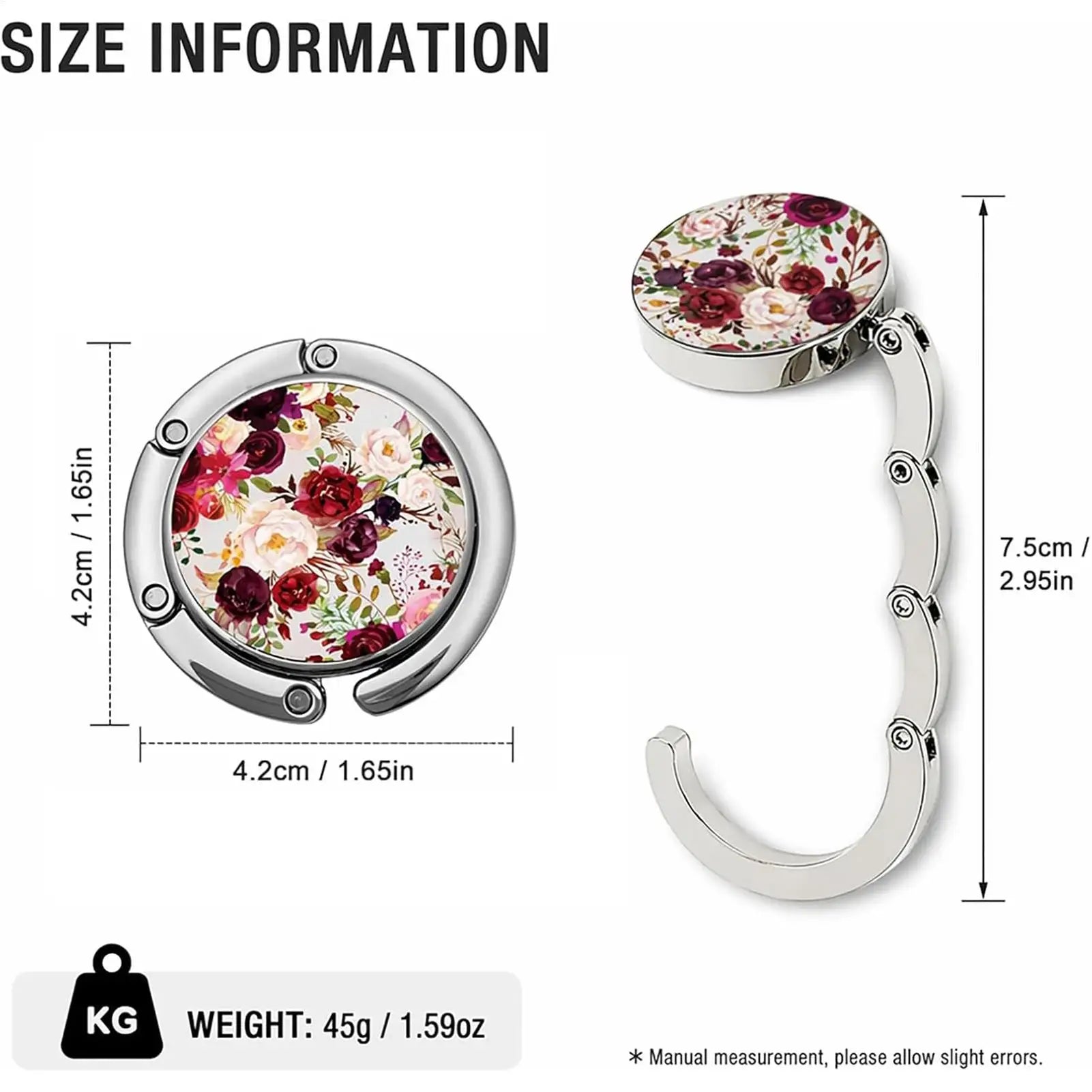 Purse Hook Table 3 Flower Pattern Women's Bag Under Desk Hanger Women