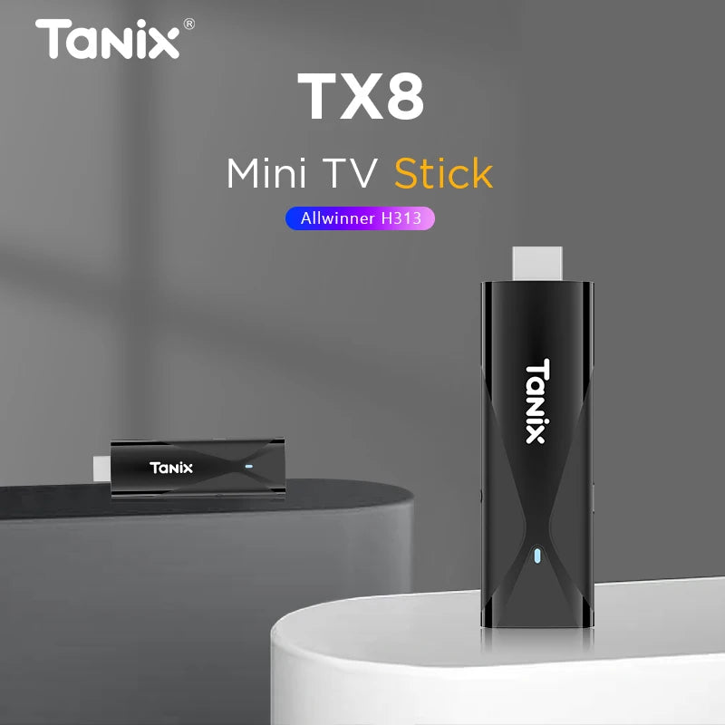 Tanix TX8 TV Dongle Android10 Allwinner H313 BT Smart Stick Channels Zpaxo