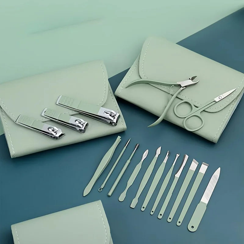 Professional 16Pcs Nail Clippers & Cuticle Nippers Manicure Pedicure Set Home Travel Nail Care Tools Kit Zpaxo