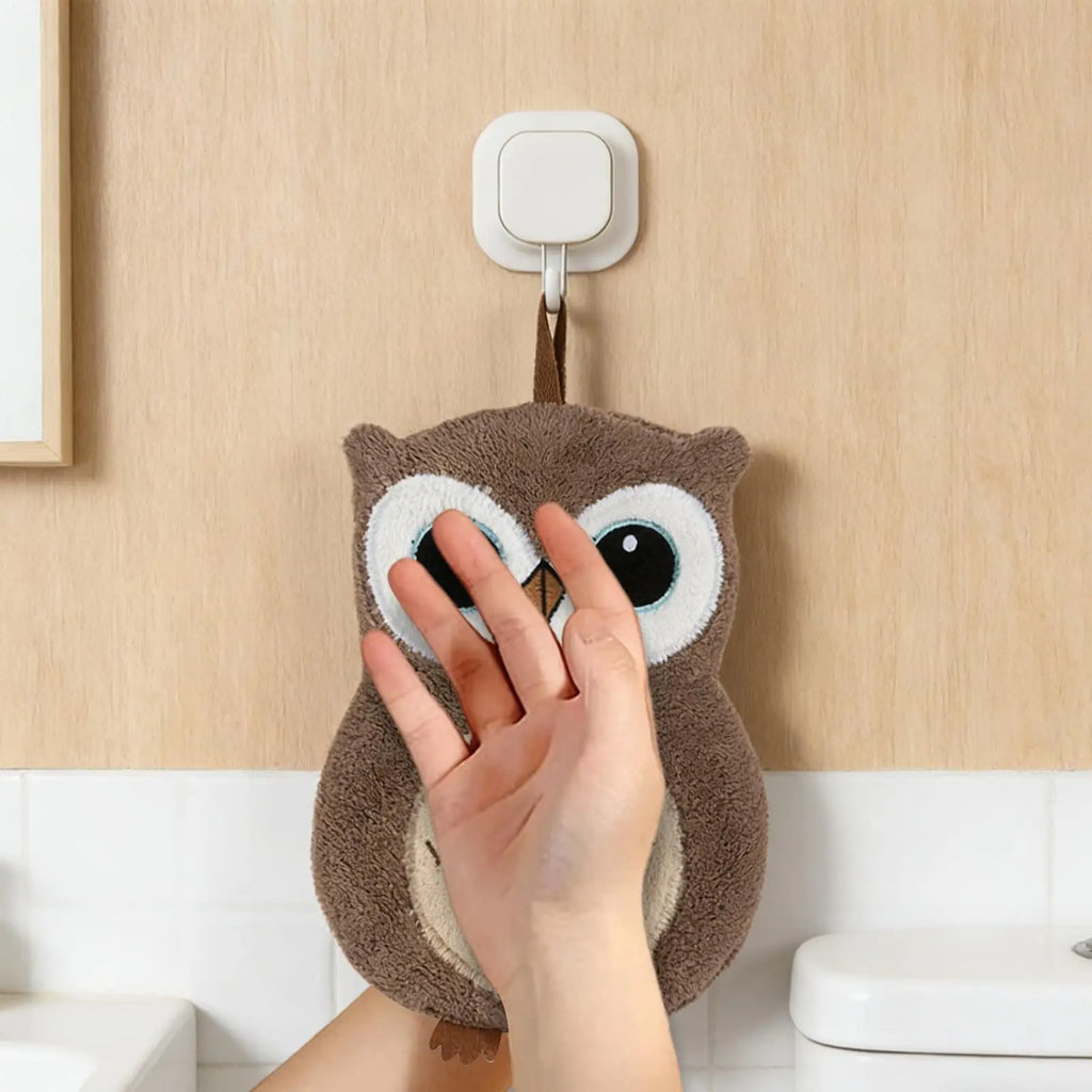 Cute Owl Hanging Hand Towel – Soft Kids Kitchen & Bath Towel Hanging Hand Towel Zpaxo