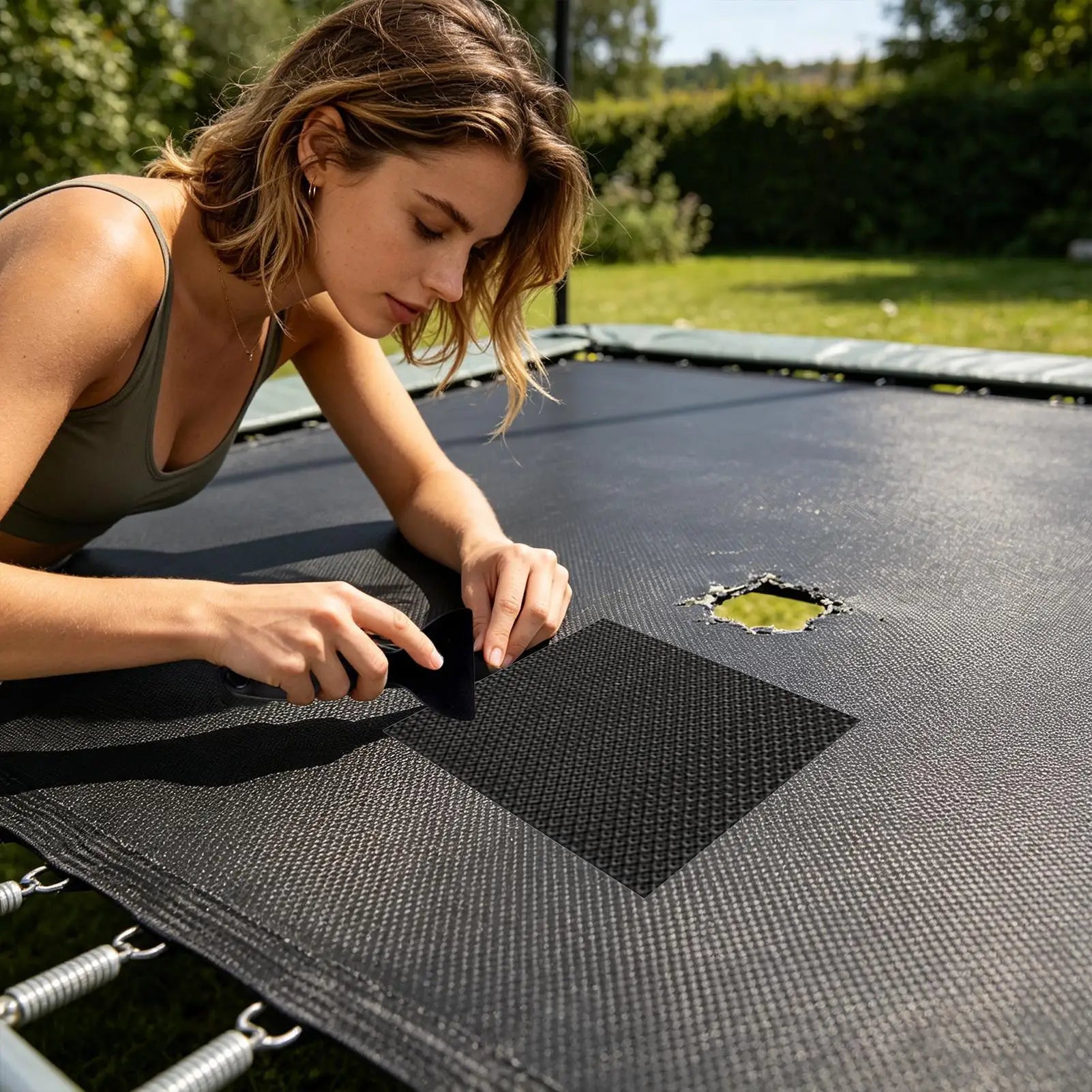 Trampoline Patch Repair Cuttable All Weather Secure Mat Hole Tear
