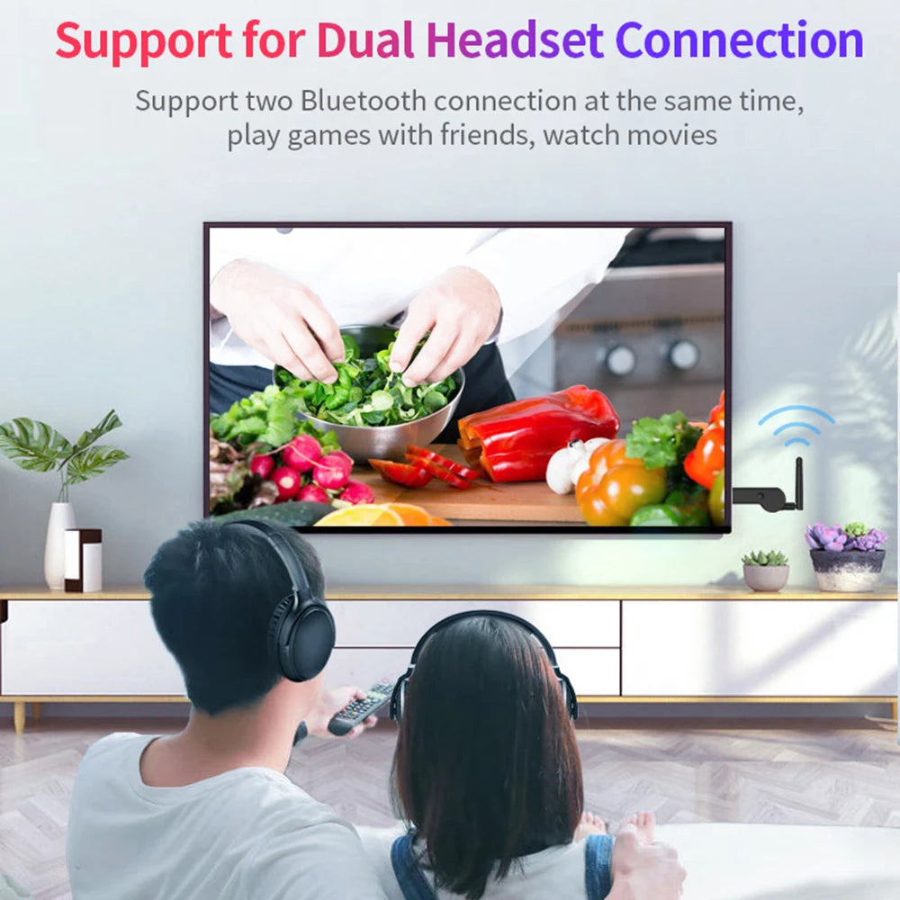 TX19 USB Bluetooth-Compatible 5.2 Audio Transmitter for Computer TV Transmitter External Antenna USB 3.5mm AUX Audio Adapter Zpaxo