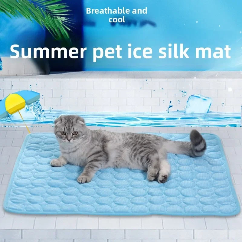 Summer Ice Silk Cooling Pet Mat – Dog & Cat Cushion Bed Pet Cooling Mat Zpaxo