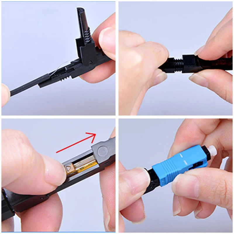 10-Pack SC/UPC Single-Mode Fiber Optic Quick Field Connectors