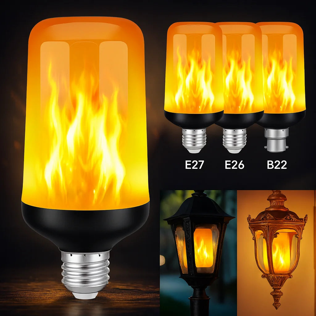 B22 E27 LED Flame Effect Light Bulb 4 Modes Flickering Fire Simulation for Party KTV Festival Garden Home Decor Outdoor Lighting Zpaxo