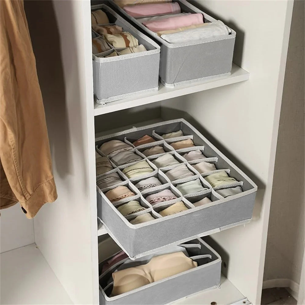 Collapsible Sock Drawer Organizer - Women Accessories for Closet Cabinet Storage - 24 Grids Underwear Storage Boxes Zpaxo