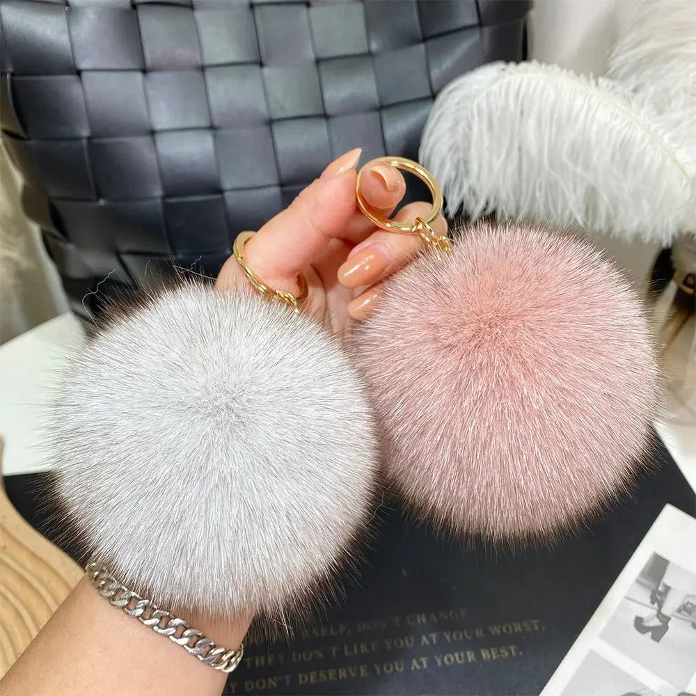 Fluffy Soft Pompom Ball Keychain Bag Ornament Hanging Decoration Fur Ball Keyring Backpack Bag Charm Fur Pendant Jewelry Gifts Zpaxo