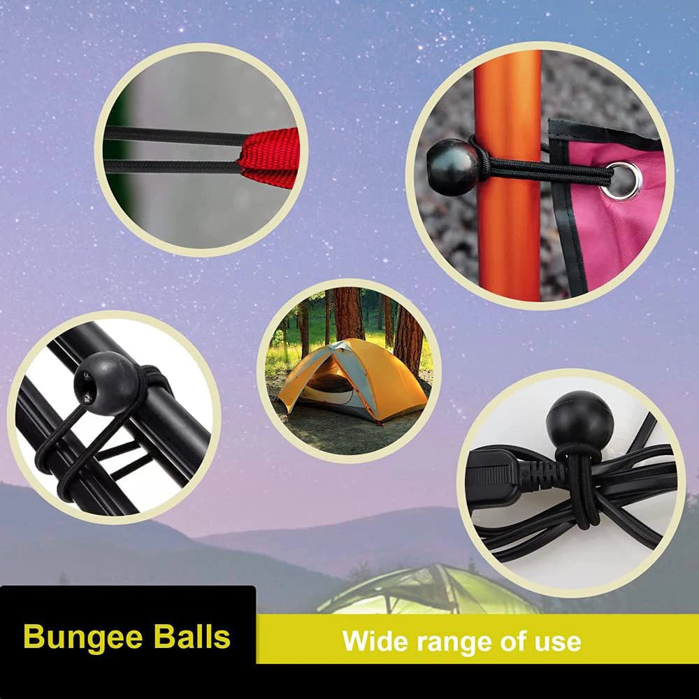 5/10/50/100Pcs Outdoor Elastic Ball Rope Ball Bungee for Camping Tent Cargo Heavy Duty Tarp Zpaxo
