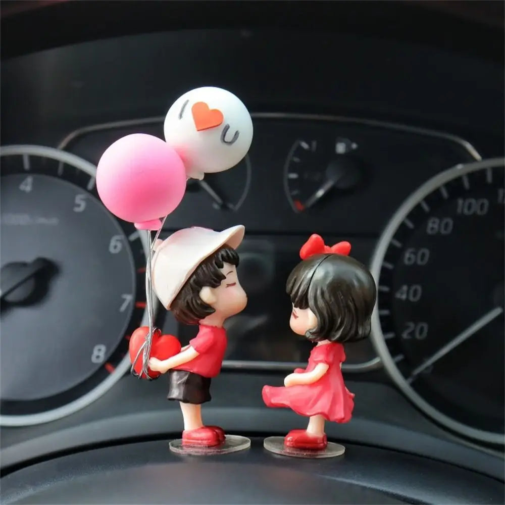 Girls Gifts Action Figure Center Console Anime Couples Cartoon Couples Model Car Decoration Dashboard Figurine Car Ornament Zpaxo