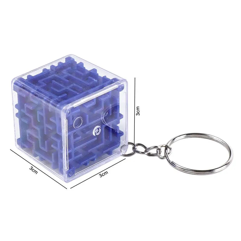 Baby Shower Intelligence 3D Maze Keychain Six-sided Puzzle Keyring Zpaxo