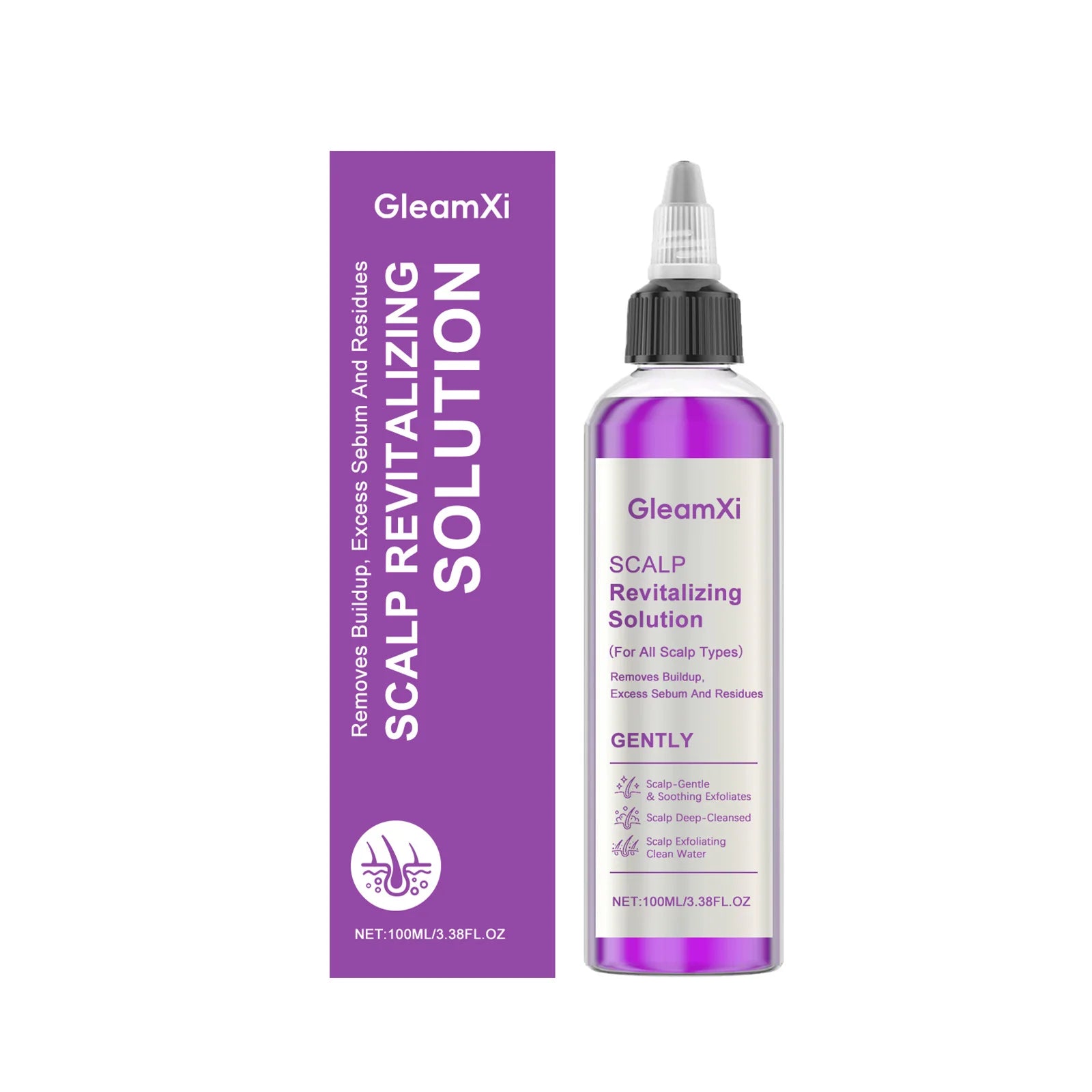 GleamXi Scalp Cleansing Shampoo – Dandruff & Oil Control Scalp Care Shampoo Zpaxo 100ml boxed
