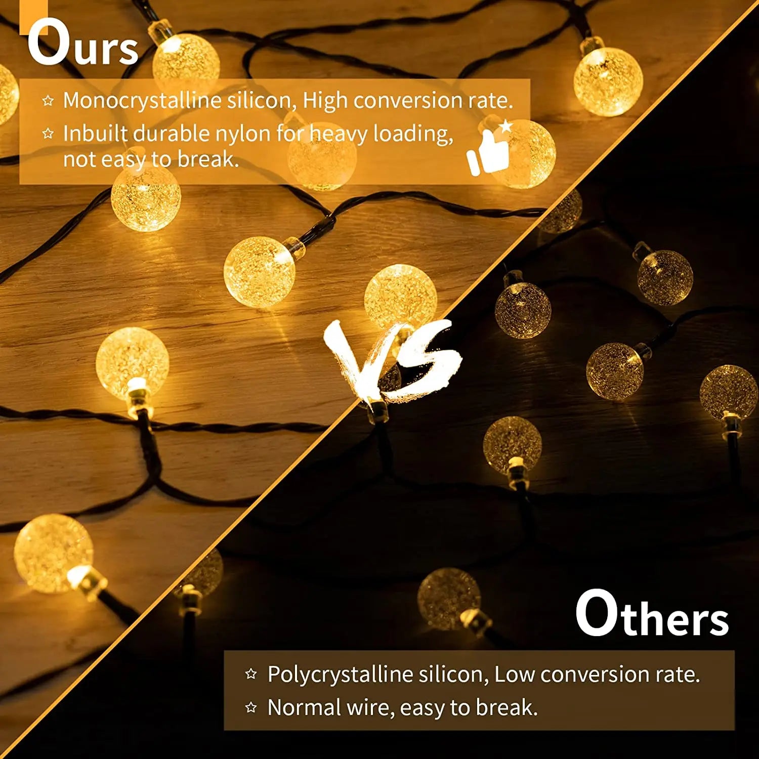 Solar String Lights Waterproof Lighting 8 Modes Crystal Led Lamp Zpaxo