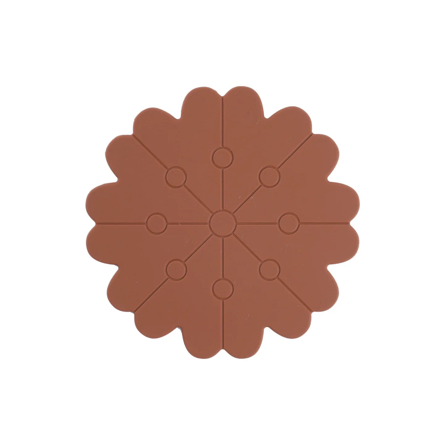 Silicone tea cup mat bowl mat dining table insulation mat home dining mat high-end and heat-resistant sand pot mat Zpaxo brown3PC