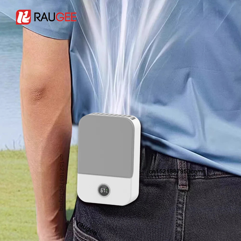 Portable Waist Fan 2000mAh Outdoor Mini Hanging Neck 3 Gear Strong