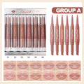 Set of Six Double-Ended Lipsticks, Velvet Matte Lipsticks, Easy to Apply, Non-Fading, Non-Stick Lipsticks Set Zpaxo Dr162A