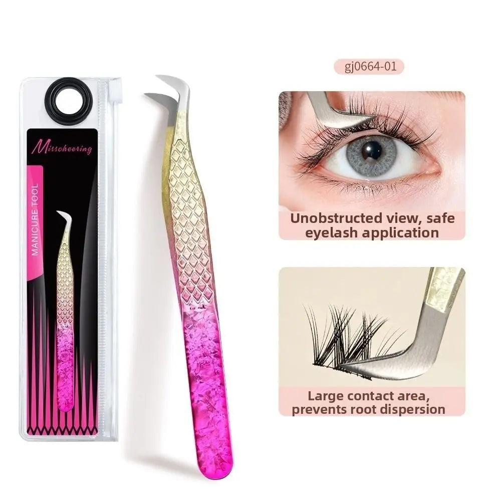 Professional Eyelash Tweezers Ice Flower 3D Accurate Eyebrow Grafting Zpaxo