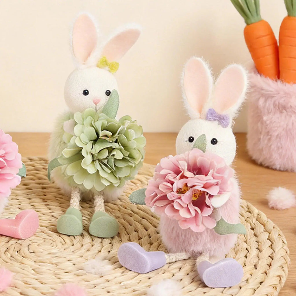 Easter Bunny Decor Cute Rabbit Figurines Spring Tabletop Mantel Tree
