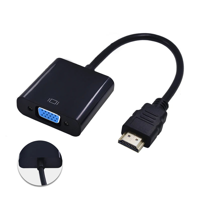 HDMI-Compatibl to VGA Adapter Full HD 1080P HDTV To VGA Cable Converter HDTV Male to VGA Female for PS4 Xbox Tablet Laptop PC TV Zpaxo