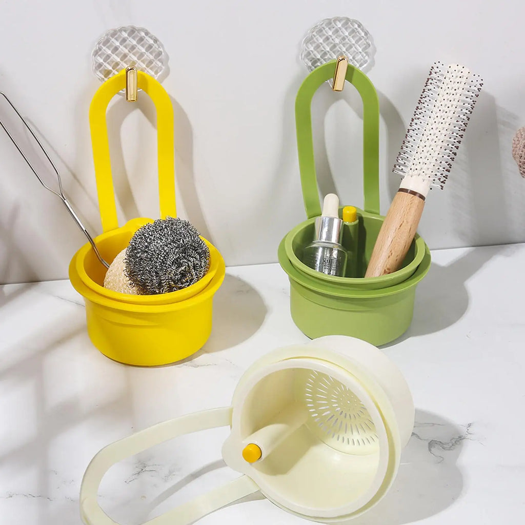 Sink Strainer Basket Press Automatic Dumping Fruit Vegetable Leftover