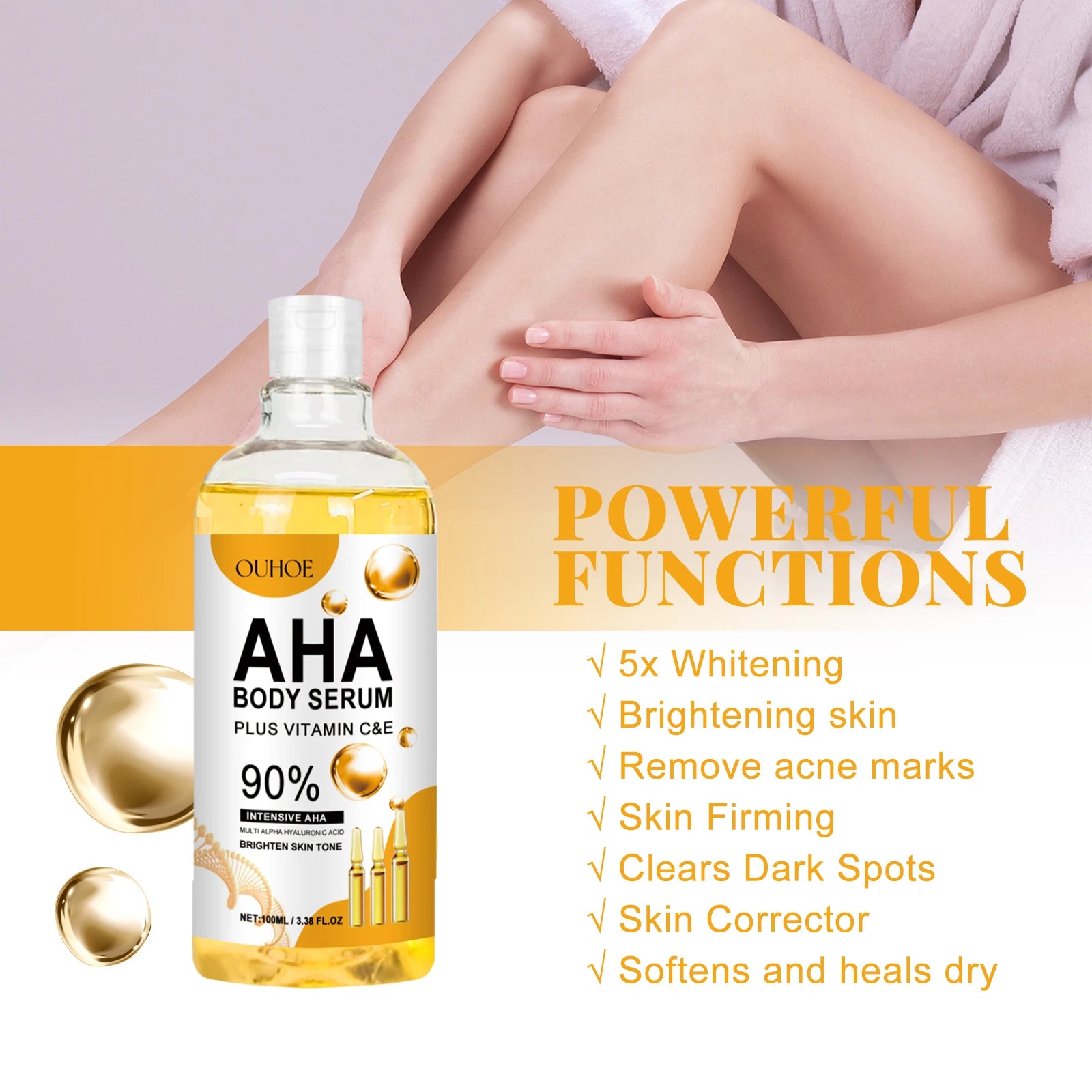 AHA Face & Body Serum – Dark Spot Corrector & Brightening Brightening Body Serum Zpaxo