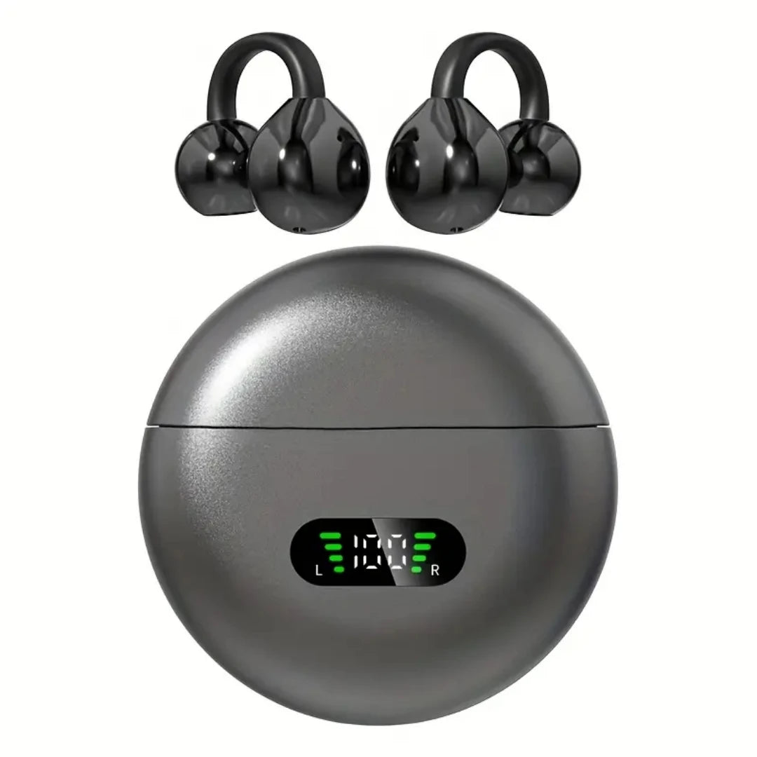 Clip Earbuds Open Ear Wireless Bluetooth 6 0 Headphones Mic 50H Play