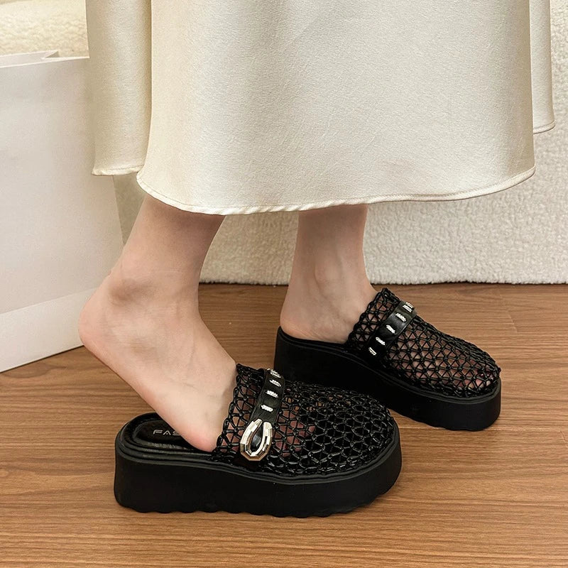 2026 Women's Summer Closed Toe Hollow Out Breathable Comfortable Heel Zpaxo