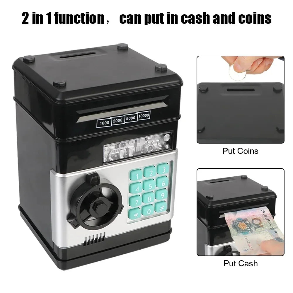Electronic Piggy Bank ATM Password Money Box Cash Coins Saving Zpaxo