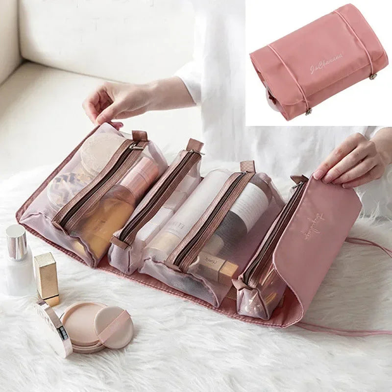 Cosmetic Bag PU Leather Large-capacity Travel Cosmetics Storage Bags Women Portable Handbag Multifunction Waterproof Washing Bag Zpaxo