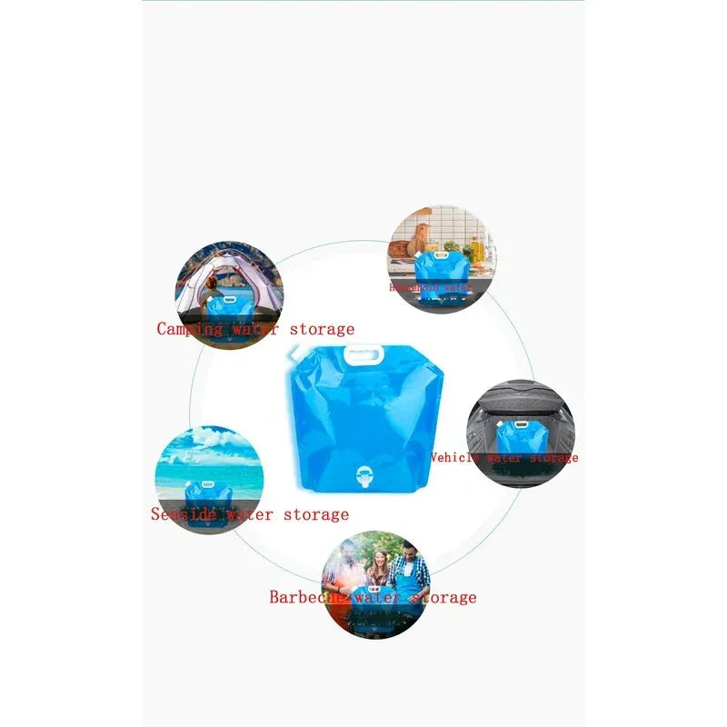 10L Collapsible Camping Water Bag – Folding Portable Container