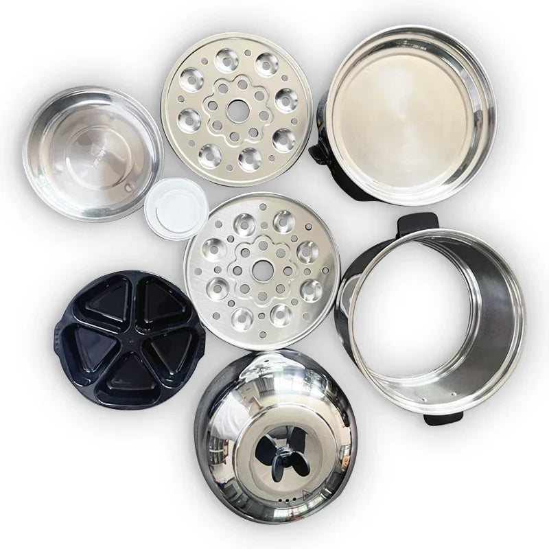 Multi-Function Stainless Steel Double-Layer Egg Cooker – Steamer, Poacher, and Breakfast Maker Egg Boiler Mini Kitchen Appliance Zpaxo