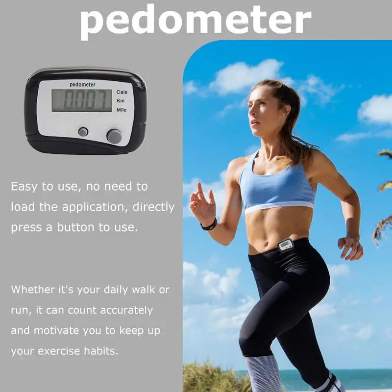 Accurate Step Counter Small Walking Distance Miles Km Pedometer Clip