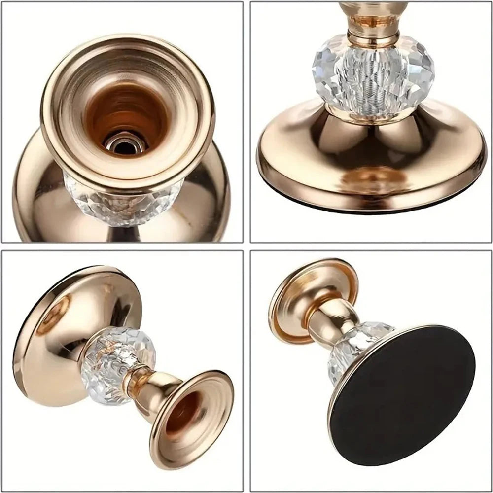 1PC Metal Crystal Candlestick Holder for Candle Light Dinner Table Birthday Wedding Party Home Tabletop Decoration Zpaxo