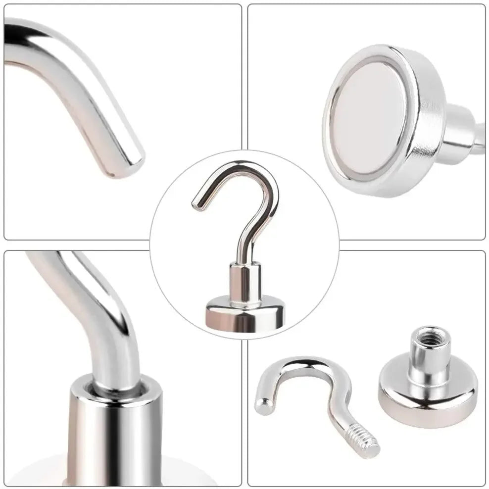 10Pcs Strong Magnetic Hooks Punchfree Practical Load Bearing HookThick Wall StorageFor Home Kitchen Zpaxo