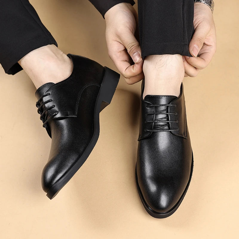 Elevator Dress Shoes Soft Sole Trendy Leather Business Formal British Zpaxo