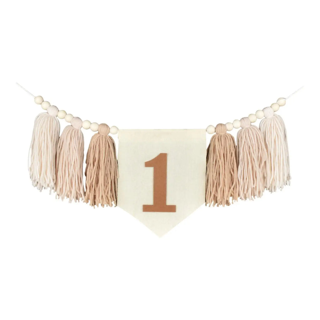1ST Birthday Highchair Banner Decoration Photo Prop Birthday Party Birthday Zpaxo Khaki