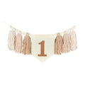 1ST Birthday Highchair Banner Decoration Photo Prop Birthday Party Birthday Zpaxo Khaki