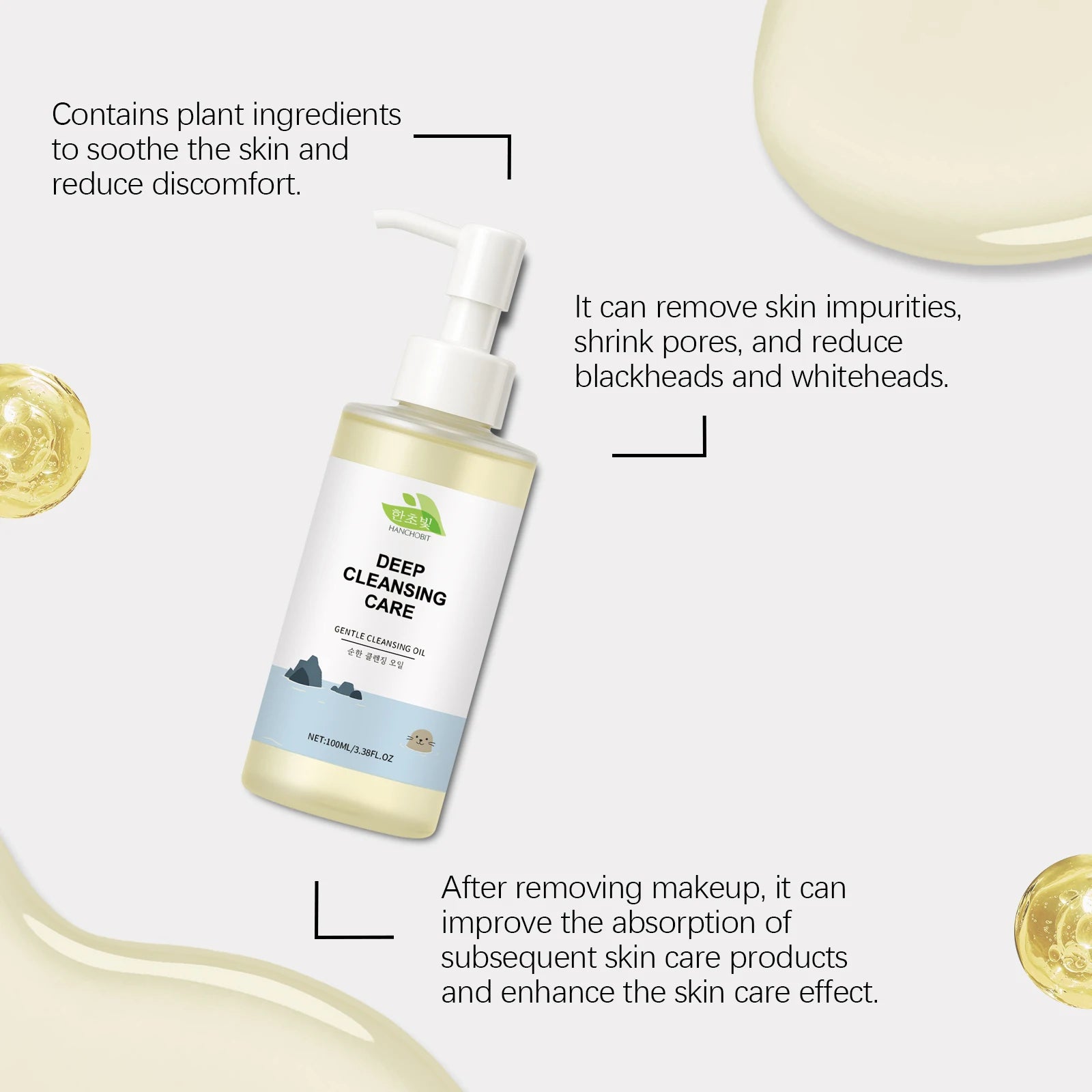 Cleansing Facial Oil: Moisturizing, Gentle Formula for Deeply Cleansing Pore Impurities & Skin Care Zpaxo