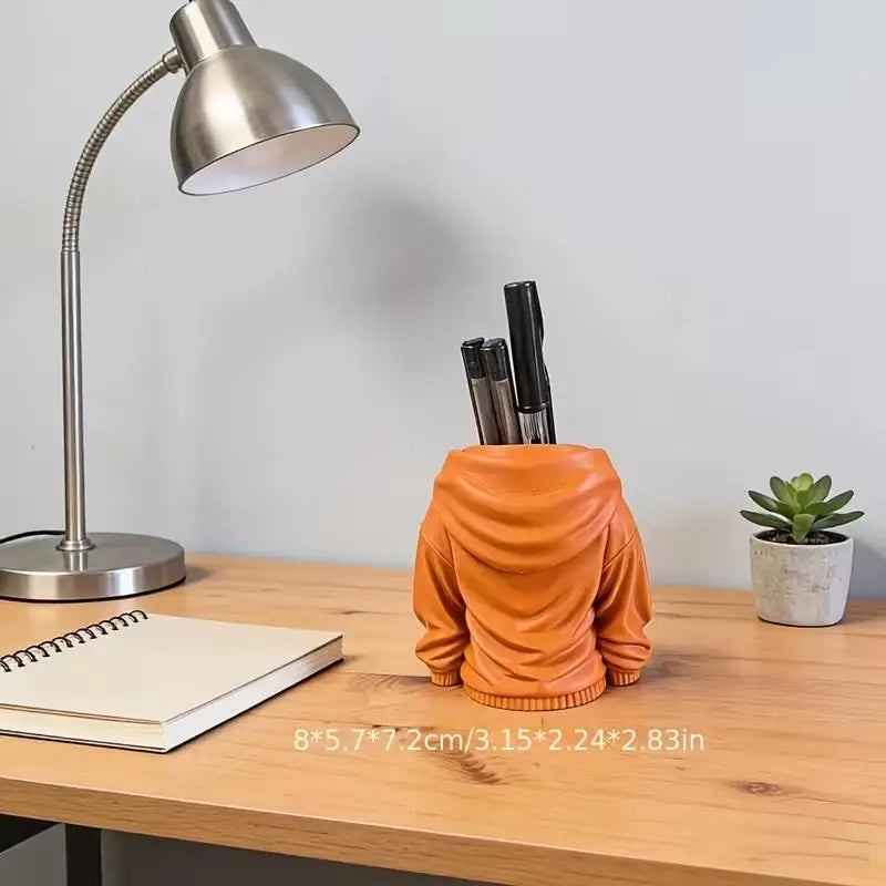 1pcs random Hooded Sweatshirt Pen Holder – Multi-Color Desk Organizer, for Pens & Stationery, Decorative Storage Zpaxo