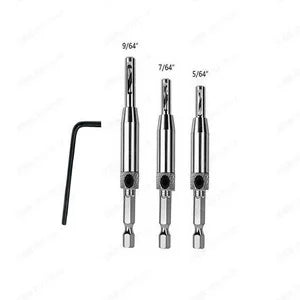 HSS Self Centering Hinge Drill Bit Positioning Hole Punching Set Door Window Cabinet Woodworking Hole Puncher Drill Bits Set Zpaxo 3pcs set