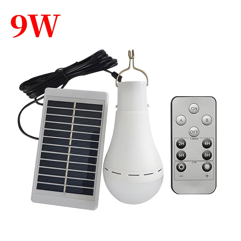 Solar Light Panel USB Charged Hanging Emergency Sunlight Powered Lamp Zpaxo 9w remote set