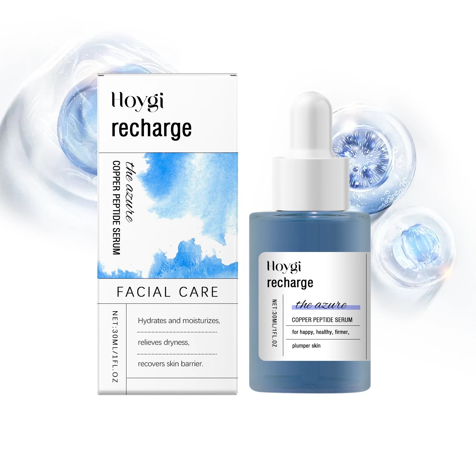 Blue Copper Peptides Collagen Serum – Anti-Aging & Firming Anti-Aging Face Serum Zpaxo 30ml boxed