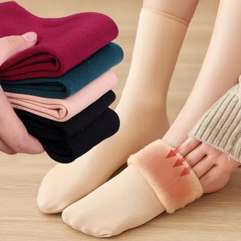 Women's Velvet Plush Floor Socks – Warm Thick Winter Home Socks