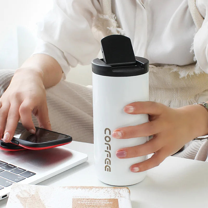 Stainless Steel Insulated Coffee Thermos Leakproof Thermal Mug Vacuum Flasks Portable Car Coffee Cup for Travel Zpaxo