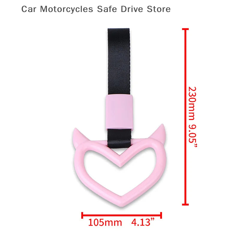 CMColorful Car Tow Strap Ring Heart Train Bus Handle Hand Styling