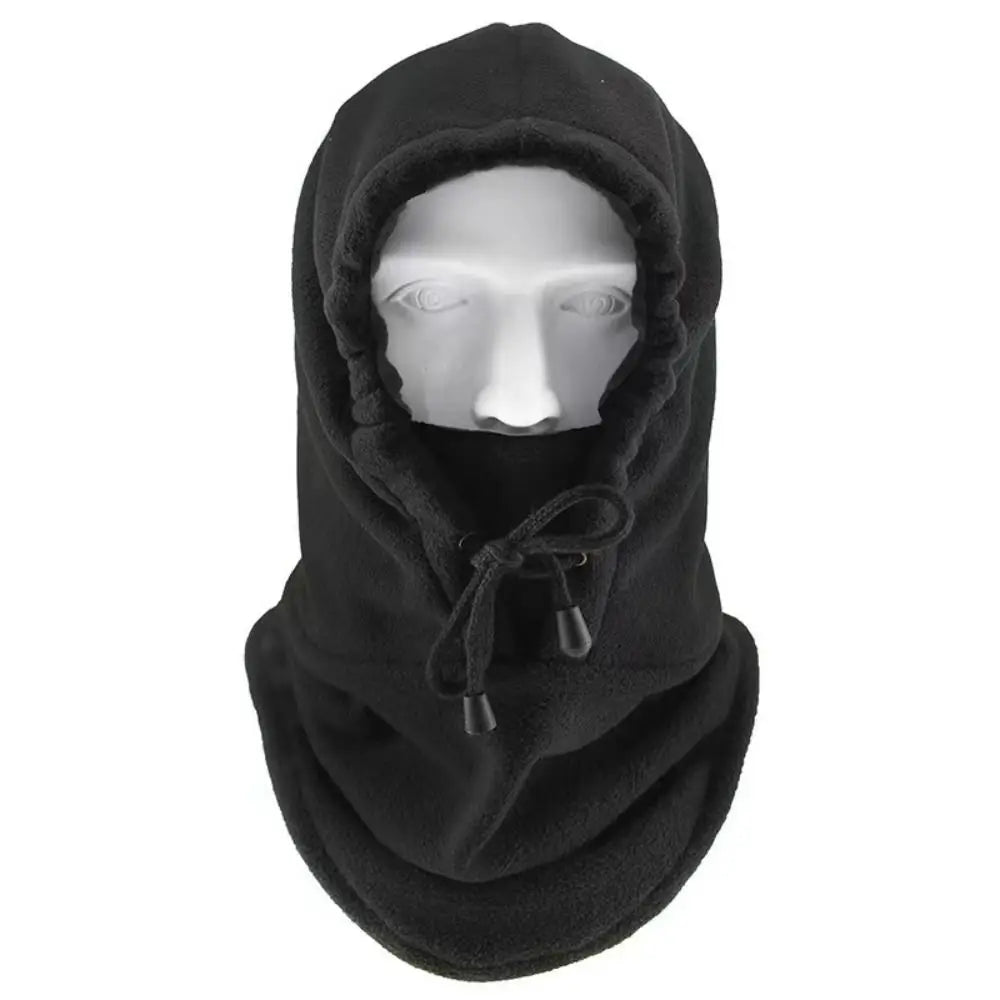 New Quality Cycling Cap Ski Balaclava Winter Windproof Cap Outdoor Hood Cap Cold Padded Hood Beanies Plush Warm Hat Polar Fleece Zpaxo Black