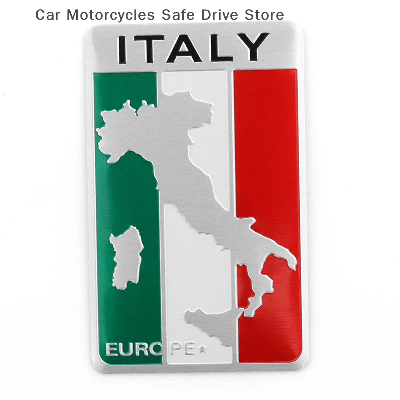 CMAluminum 3D Metal ITALY Italian Flag Sticker Emblem Badge Decal Car